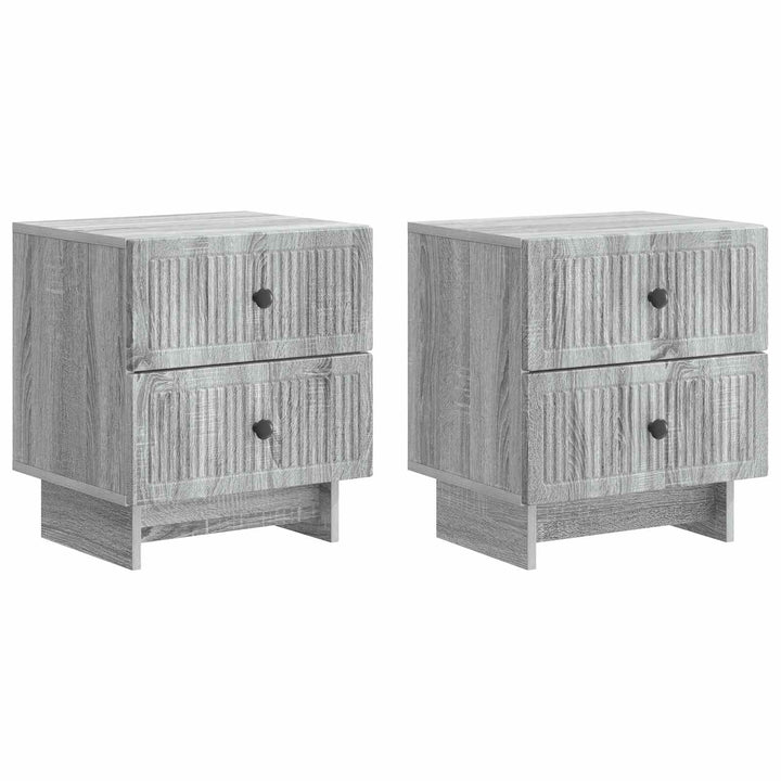 Natskab 2 pcs Grå sonoma-eg 43 x 34,5 x 47,5 cm Konstrueret træ