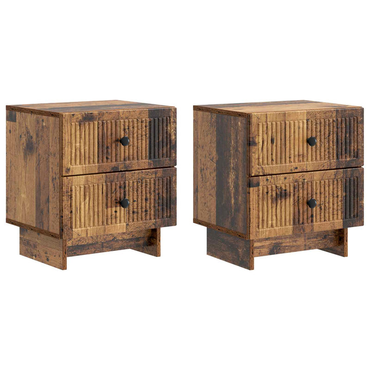 Natskab 2 stk. Gammelt træ 43 x 34,5 x 47,5 cm Konstrueret træ