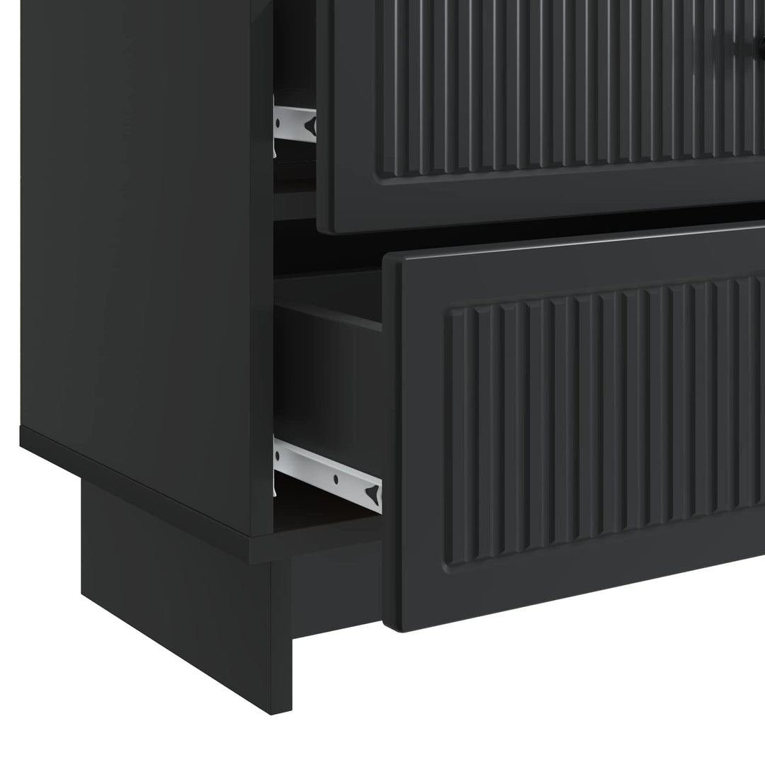 Natskab med skuffe Sort 62 x 34,5 x 47,5 cm Konstrueret træ
