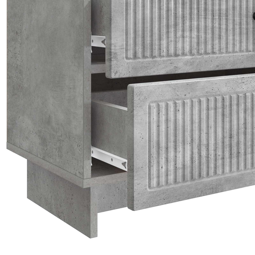 Natskab med skuffe Betongrå 62 x 34,5 x 47,5 cm Konstrueret træ