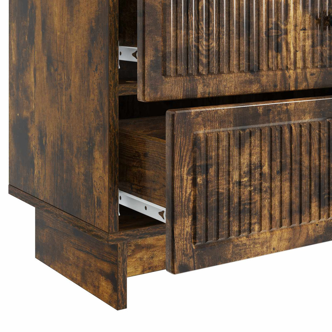 Natskab med skuffe Røget eg 62 x 34,5 x 47,5 cm Konstrueret træ