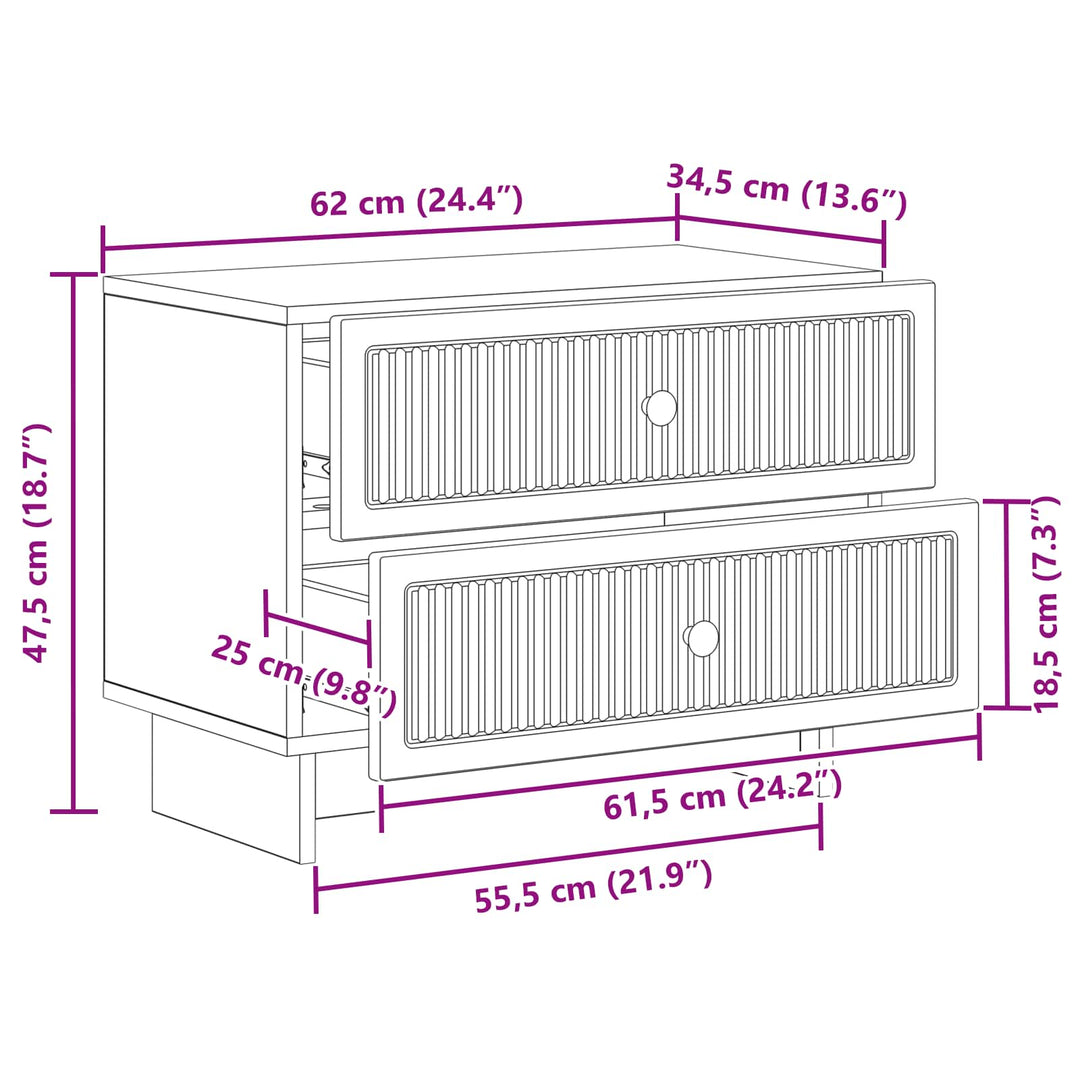 Natskab Gammelt træ 62 x 34,5 x 47,5 cm Konstrueret træ