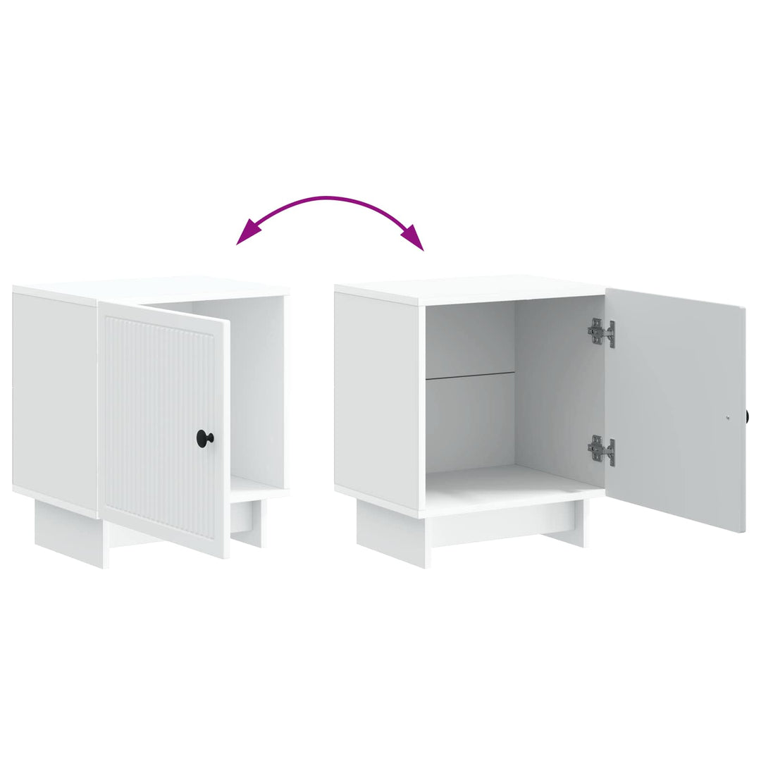 Natskab 2 pcs Hvid 43 x 34,5 x 50 cm Konstrueret træ