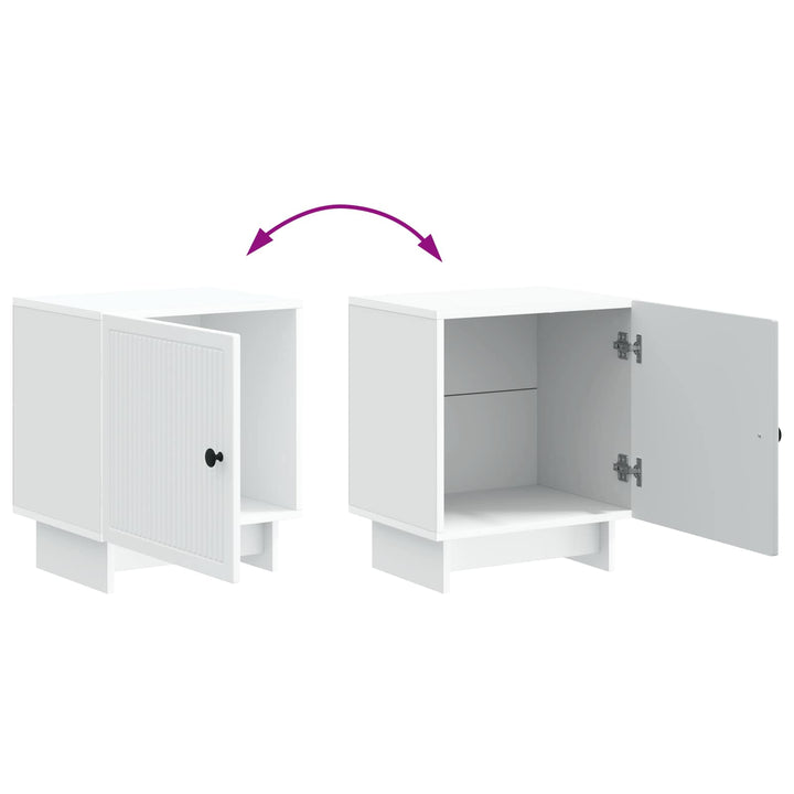 Natskab 2 pcs Hvid 43 x 34,5 x 50 cm Konstrueret træ