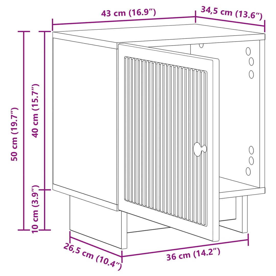 Natskab 2 pcs Hvid 43 x 34,5 x 50 cm Konstrueret træ