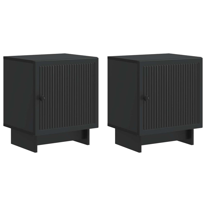 Natskab 2 pcs Sort 43 x 34,5 x 50 cm Konstrueret træ