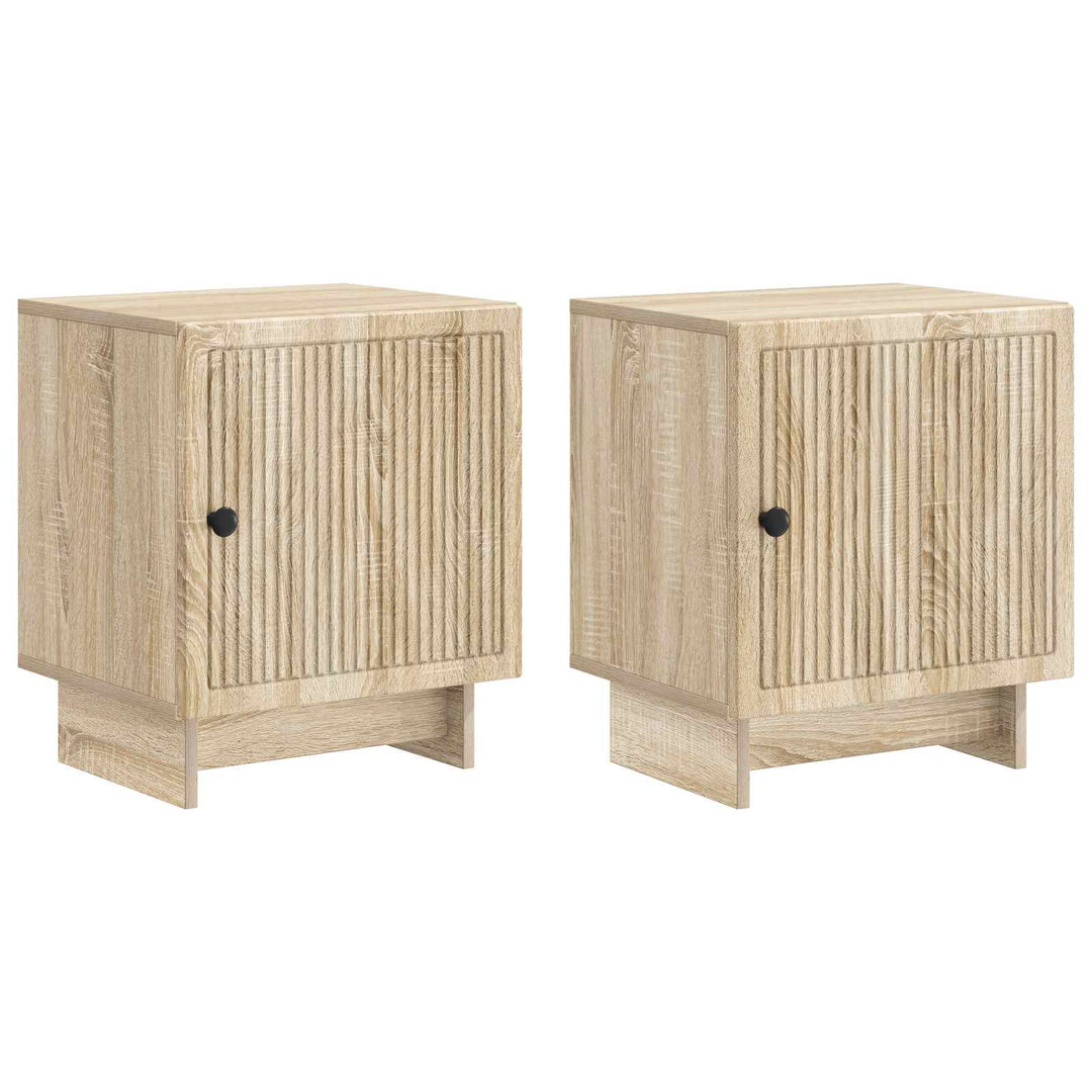 Natskab 2 pcs Sonoma-eg 43 x 34,5 x 50 cm Konstrueret træ