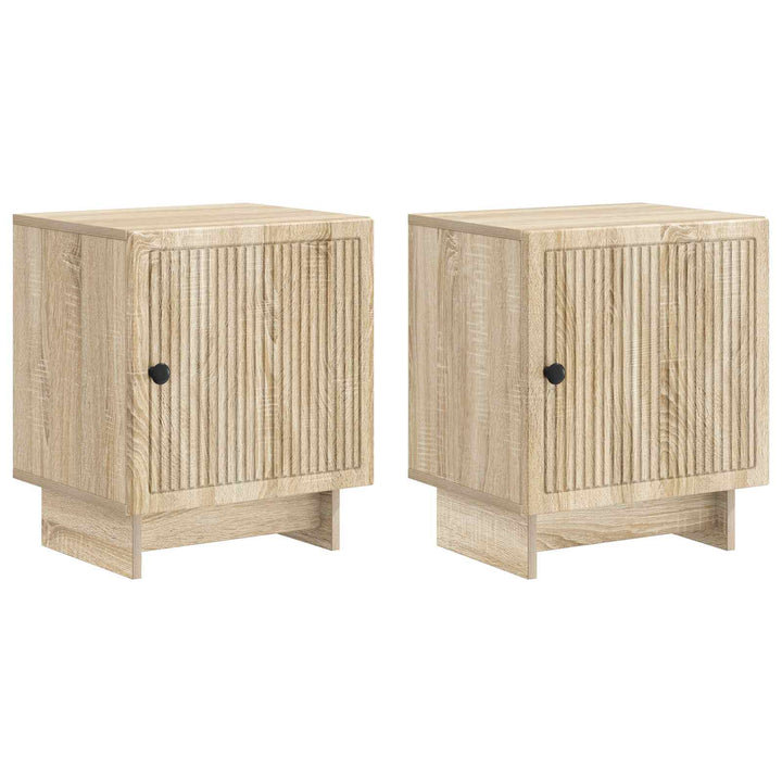 Natskab 2 pcs Sonoma-eg 43 x 34,5 x 50 cm Konstrueret træ