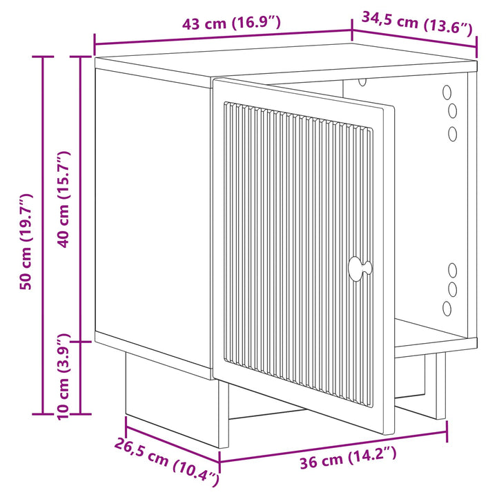 Natskab 2 pcs Sonoma-eg 43 x 34,5 x 50 cm Konstrueret træ