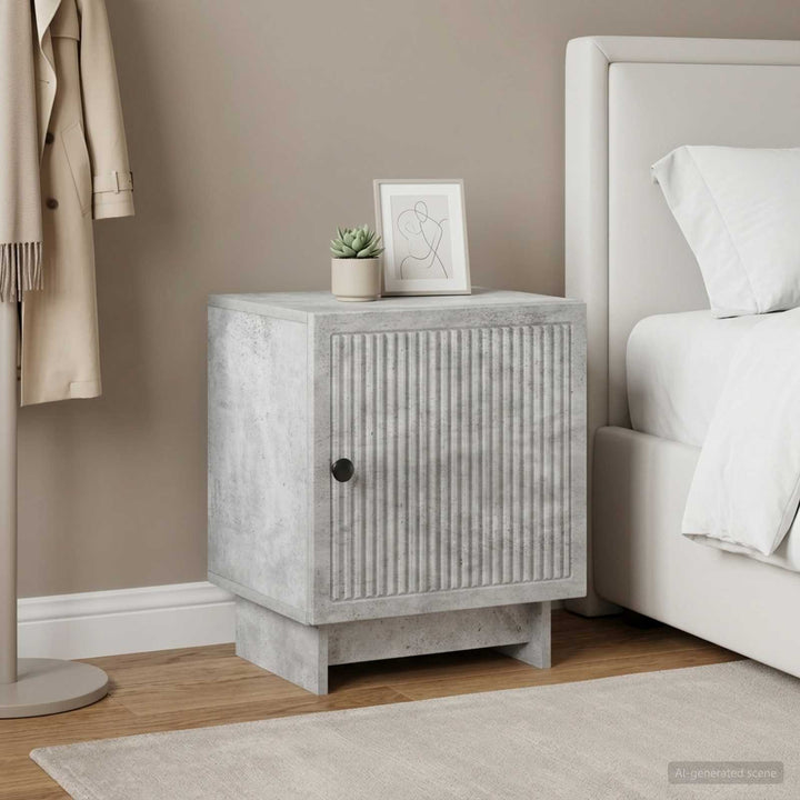 Natskab 2 pcs Betongrå 43 x 34,5 x 50 cm Konstrueret træ
