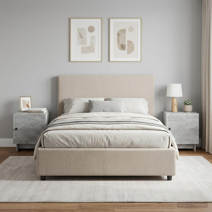 Natskab 2 pcs Betongrå 43 x 34,5 x 50 cm Konstrueret træ