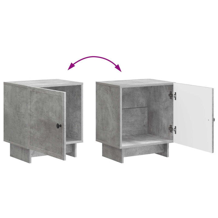 Natskab 2 pcs Betongrå 43 x 34,5 x 50 cm Konstrueret træ