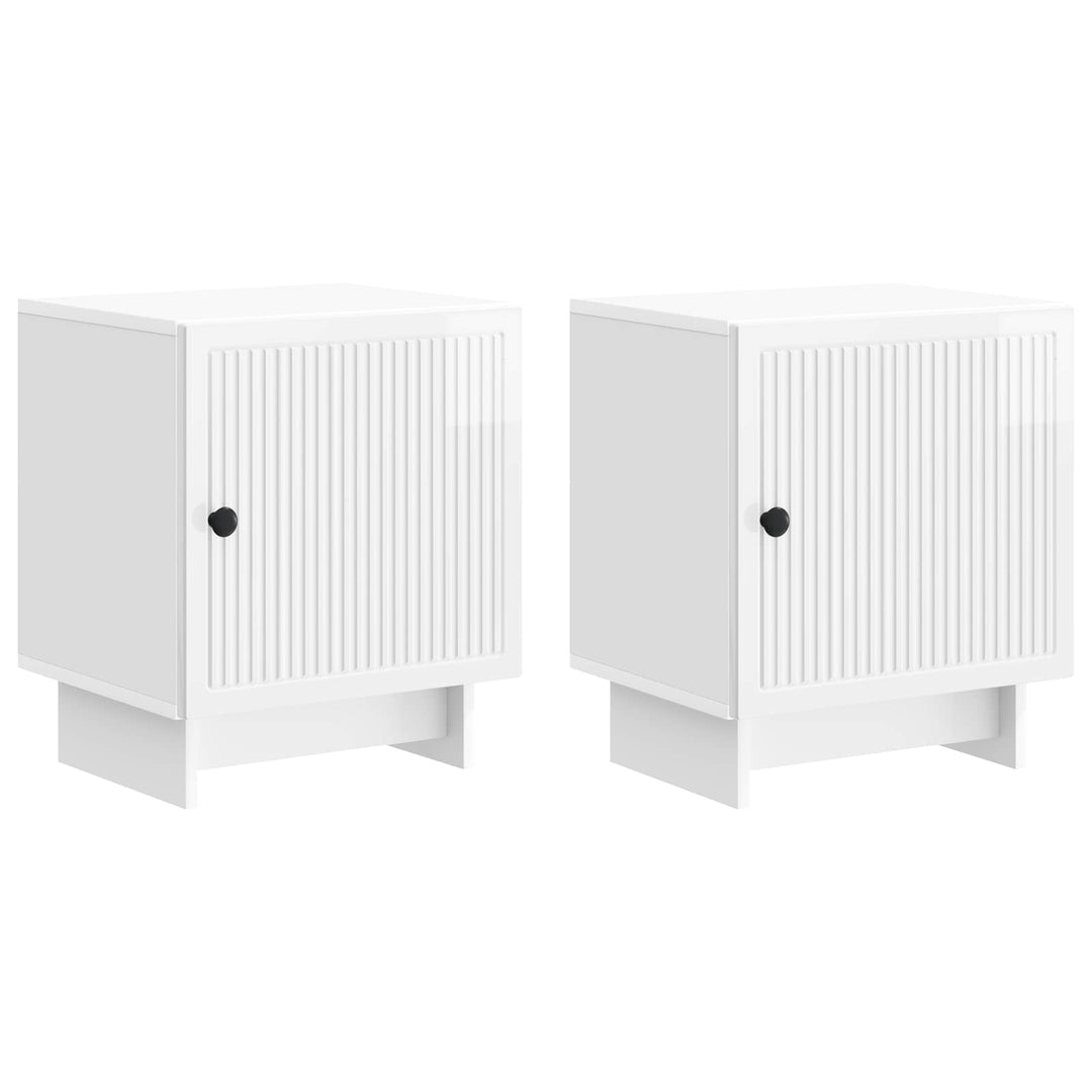 Natskab 2 pcs Hvid højglans 43 x 34,5 x 50 cm Konstrueret træ