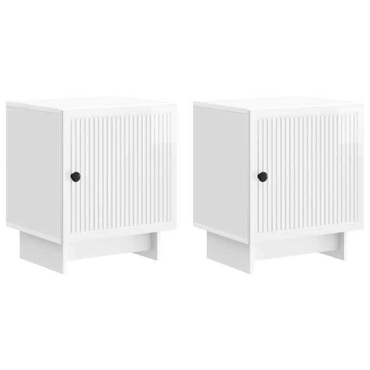 Natskab 2 pcs Hvid højglans 43 x 34,5 x 50 cm Konstrueret træ