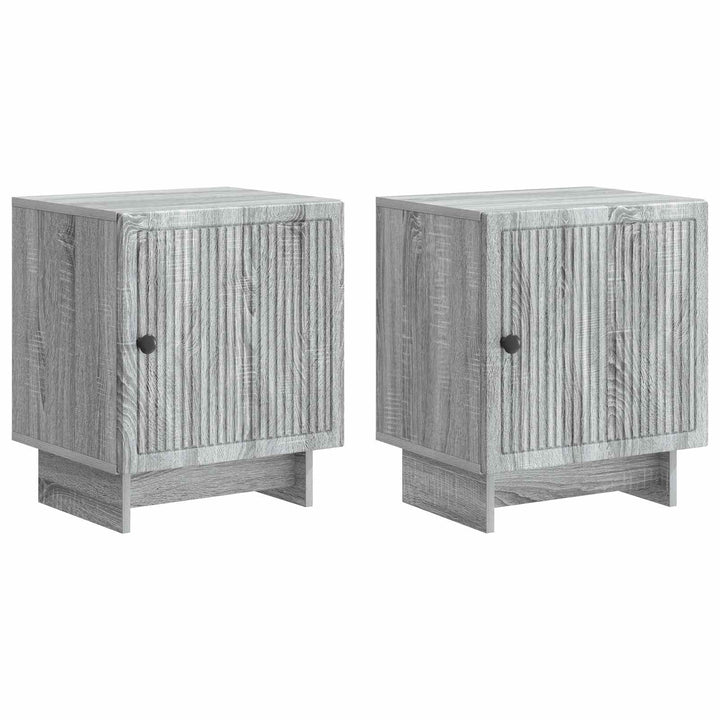Natskab 2 pcs Grå sonoma-eg 43 x 34,5 x 50 cm Konstrueret træ
