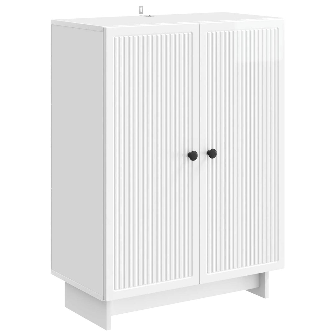 Sideboard Hvid højglans 66 x 34,5 x 90 cm Konstrueret træ
