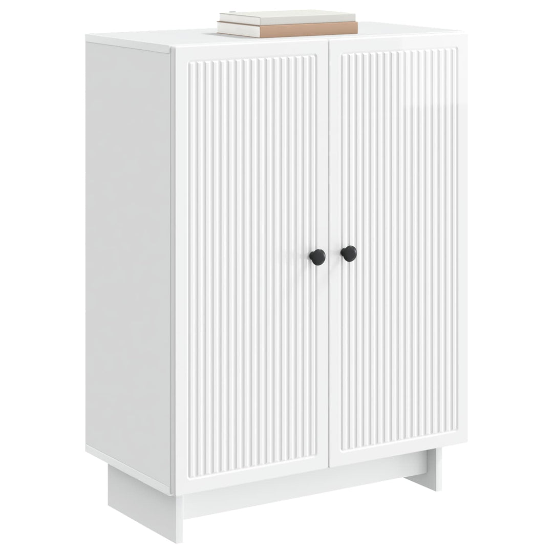 Sideboard Hvid højglans 66 x 34,5 x 90 cm Konstrueret træ