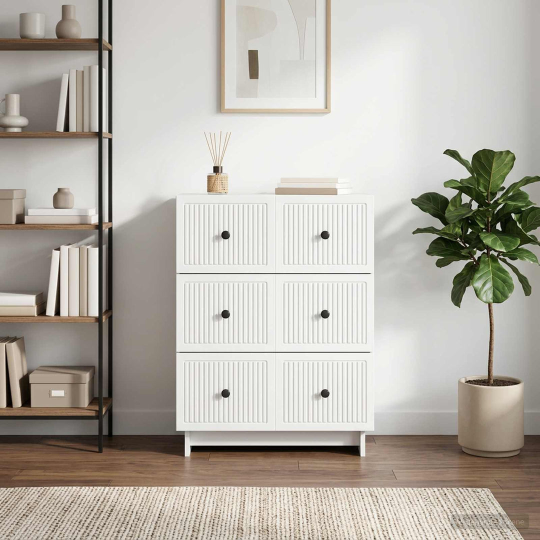 Skuffeskab Hvid 66 x 34,5 x 90 cm Konstrueret træ