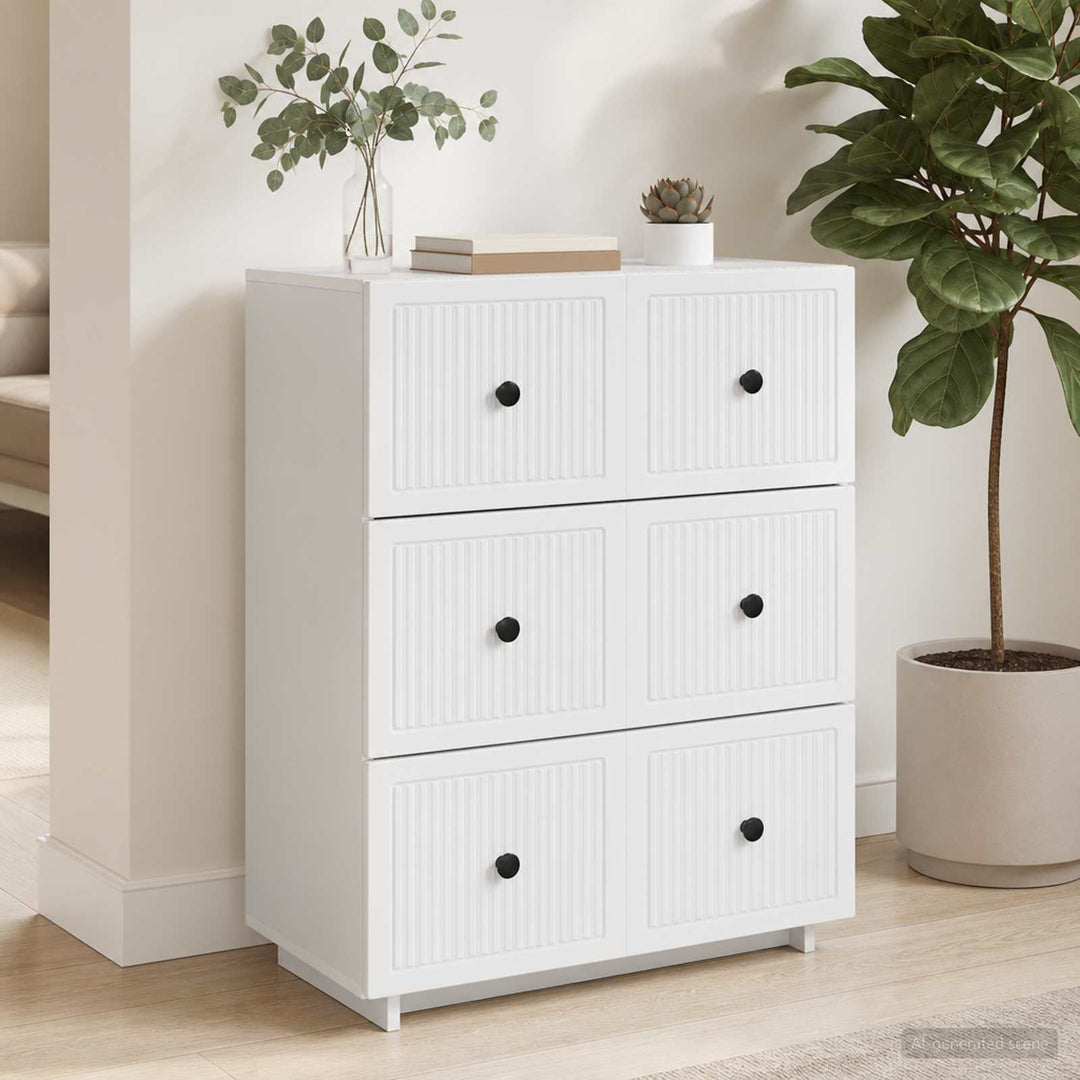 Skuffeskab Hvid 66 x 34,5 x 90 cm Konstrueret træ