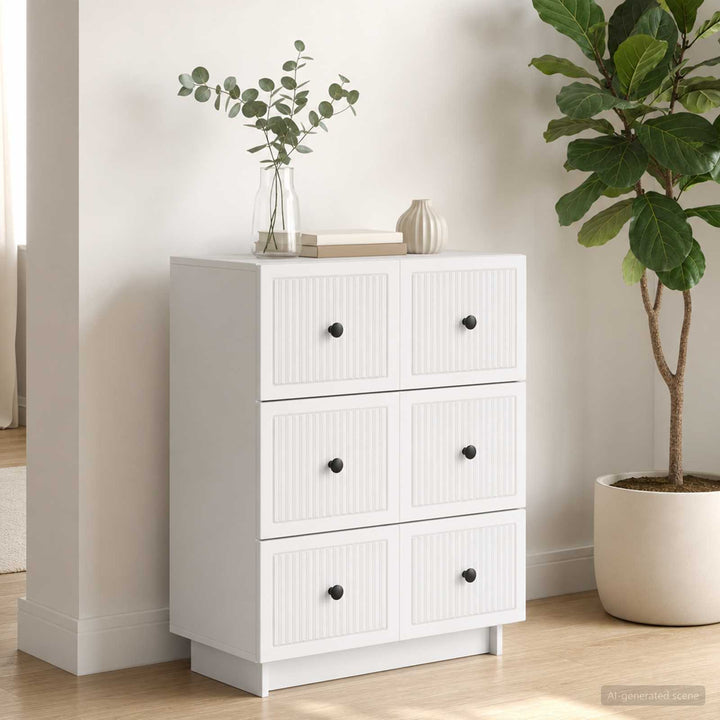 Skuffeskab Hvid 66 x 34,5 x 90 cm Konstrueret træ