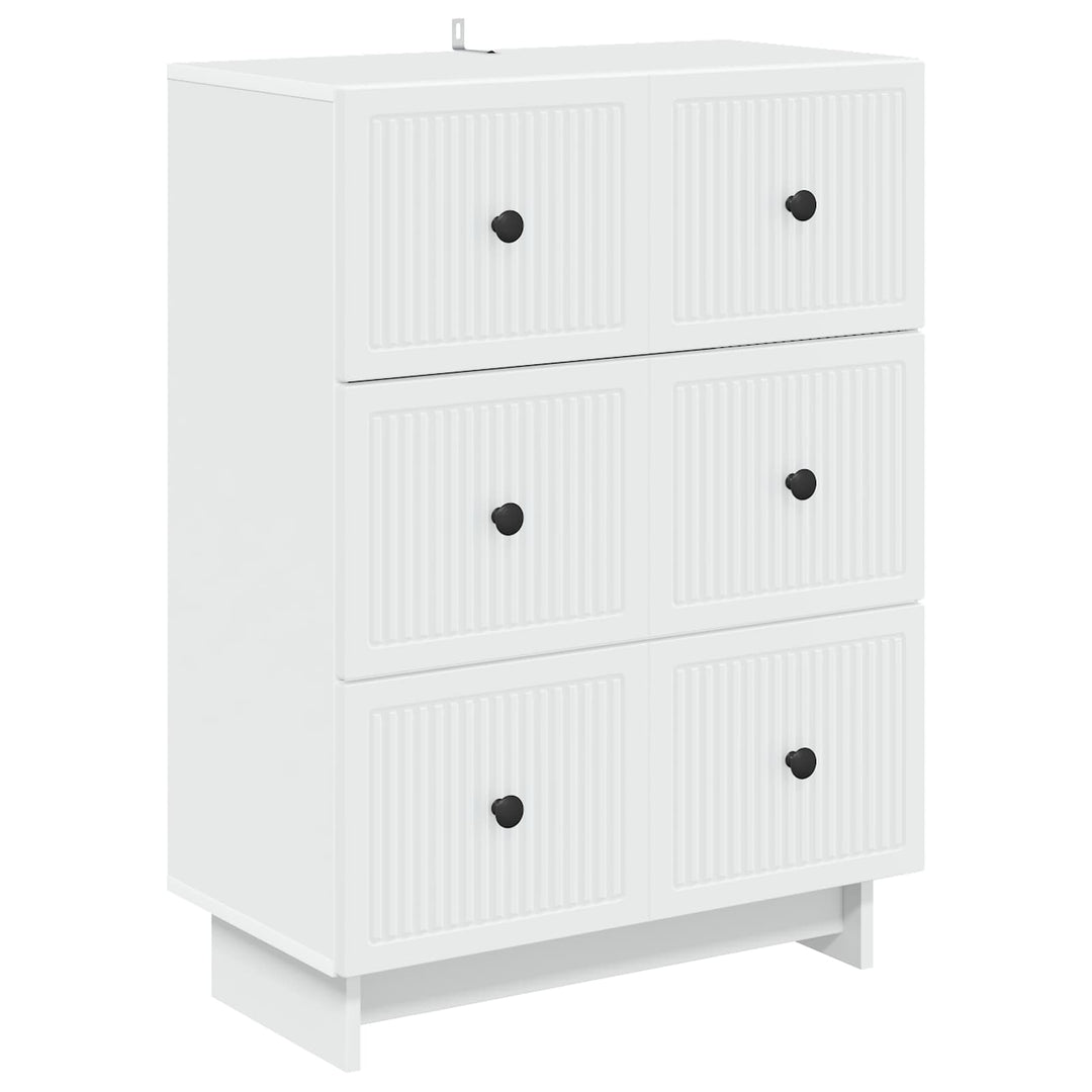 Skuffeskab Hvid 66 x 34,5 x 90 cm Konstrueret træ