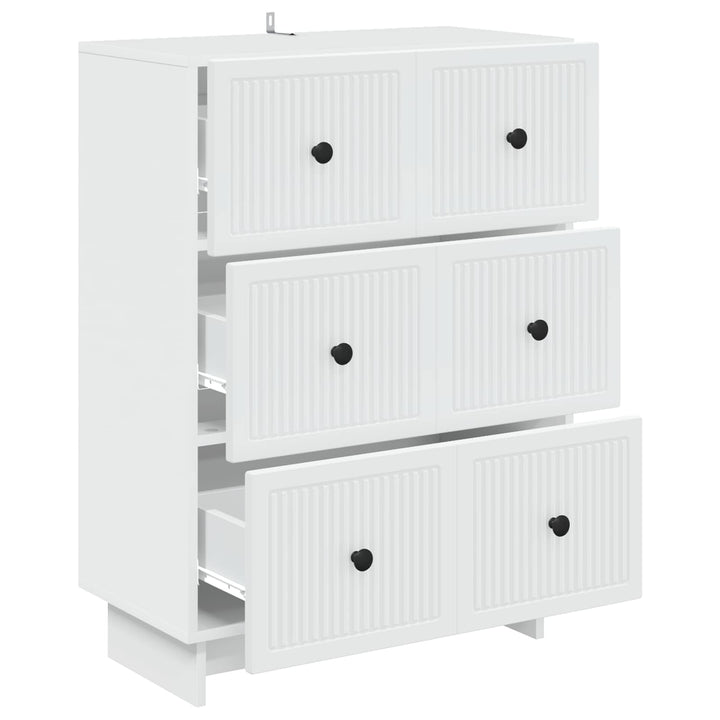 Skuffeskab Hvid 66 x 34,5 x 90 cm Konstrueret træ