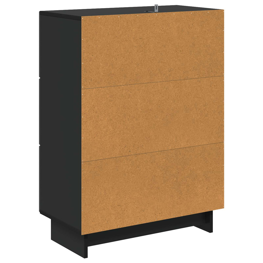 Skuffeskab Sort 66 x 34,5 x 90 cm Konstrueret træ