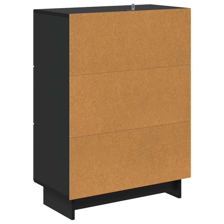 Skuffeskab Sort 66 x 34,5 x 90 cm Konstrueret træ