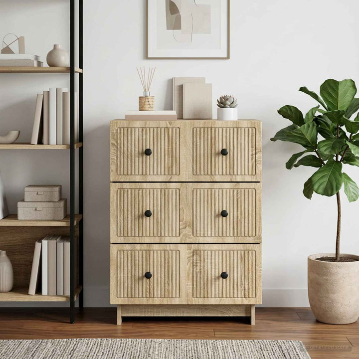 Skuffeskab 66 x 34,5 x 90 cm Konstrueret træ Sonoma-eg