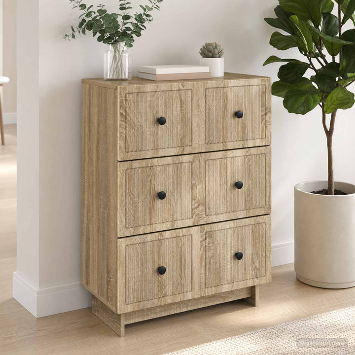 Skuffeskab 66 x 34,5 x 90 cm Konstrueret træ Sonoma-eg