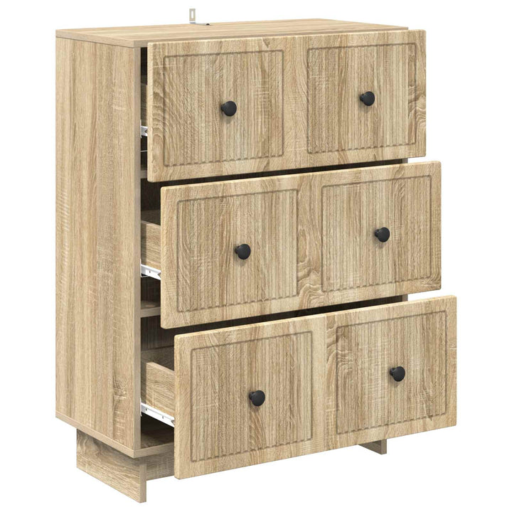 Skuffeskab 66 x 34,5 x 90 cm Konstrueret træ Sonoma-eg