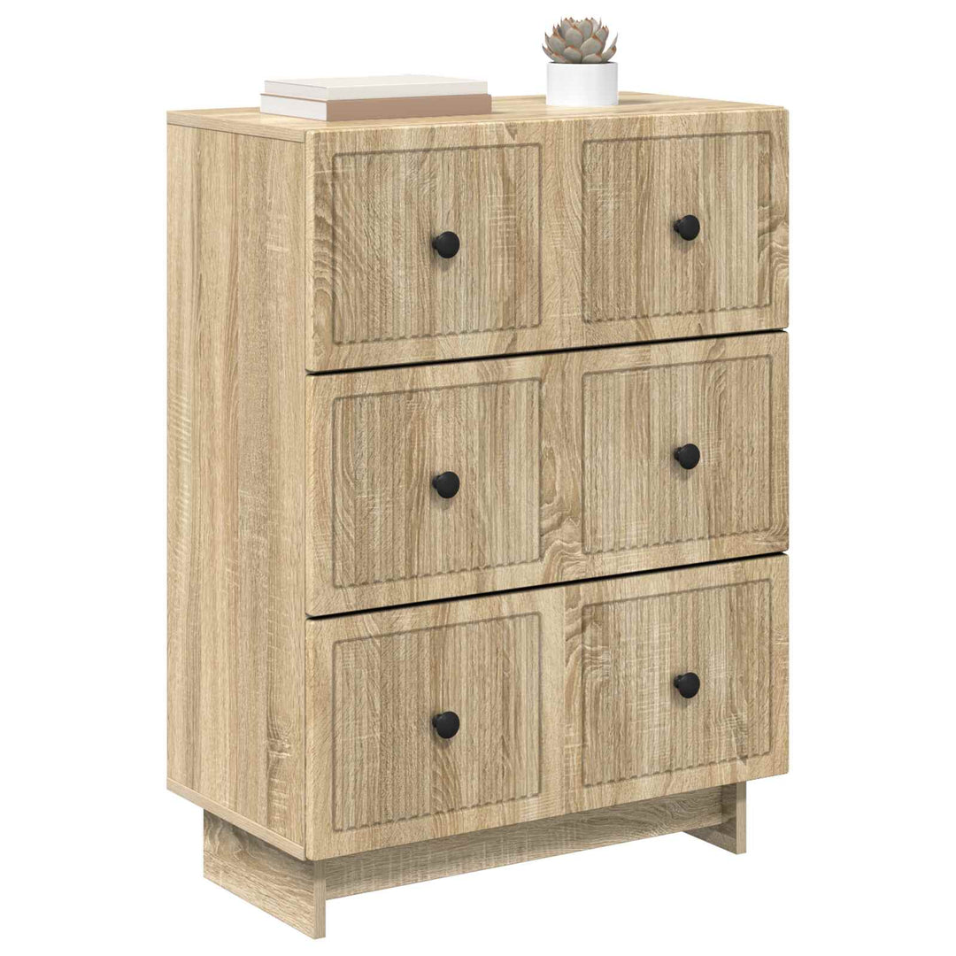 Skuffeskab 66 x 34,5 x 90 cm Konstrueret træ Sonoma-eg