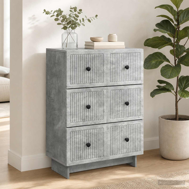 Skuffeskab 66 x 34,5 x 90 cm Konstrueret træ Betongrå