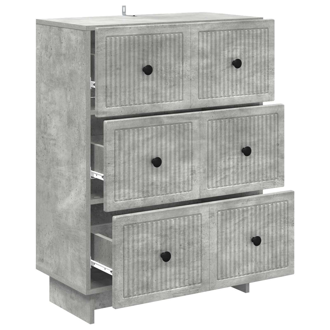 Skuffeskab Betongrå 66 x 34,5 x 90 cm Konstrueret træ