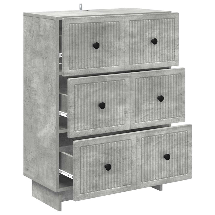Skuffeskab Betongrå 66 x 34,5 x 90 cm Konstrueret træ