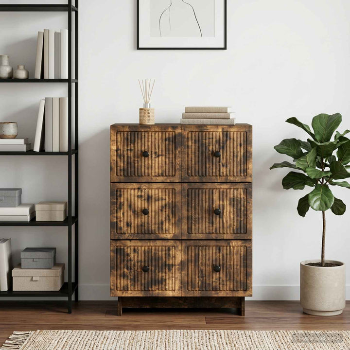 Skuffeskab 66 x 34,5 x 90 cm Konstrueret træ Røget eg