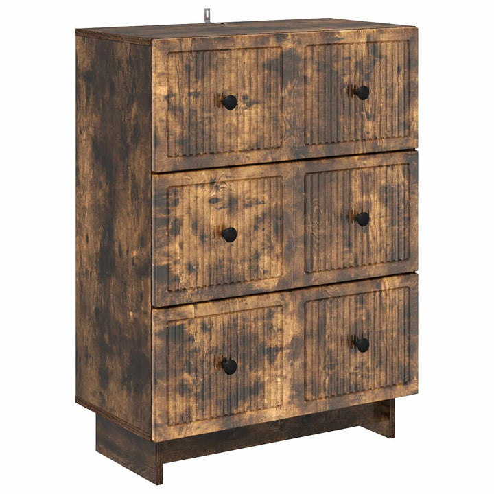 Skuffeskab 66 x 34,5 x 90 cm Konstrueret træ Røget eg