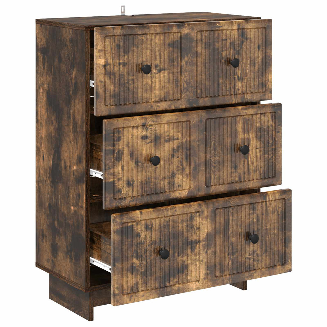 Skuffeskab 66 x 34,5 x 90 cm Konstrueret træ Røget eg