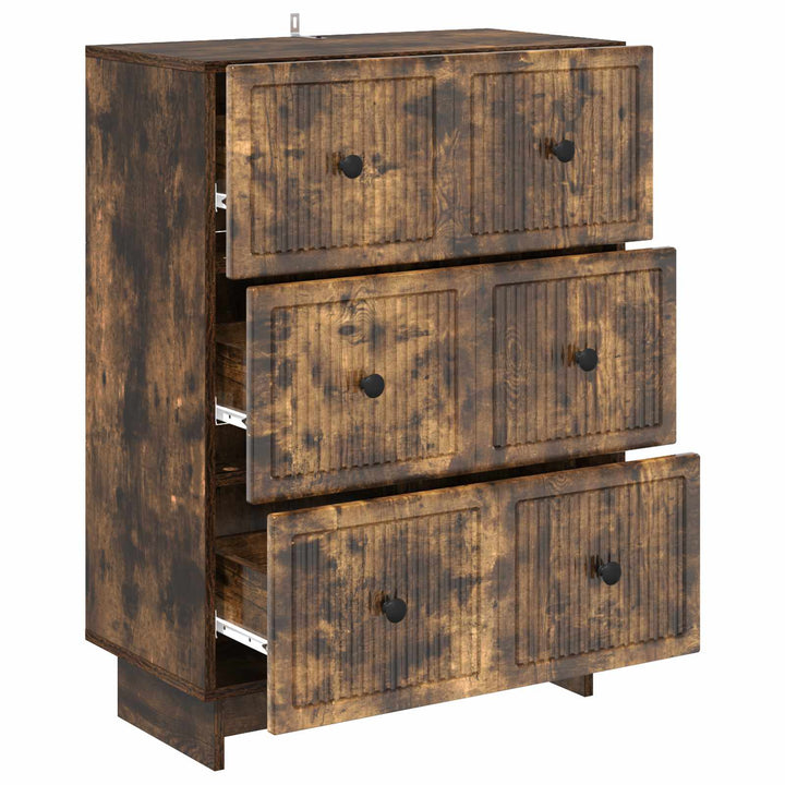 Skuffeskab 66 x 34,5 x 90 cm Konstrueret træ Røget eg