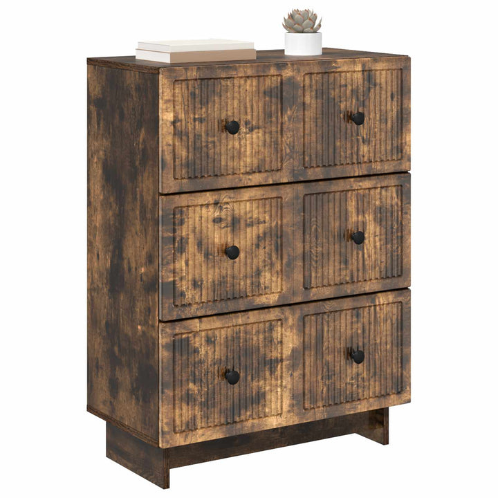 Skuffeskab 66 x 34,5 x 90 cm Konstrueret træ Røget eg