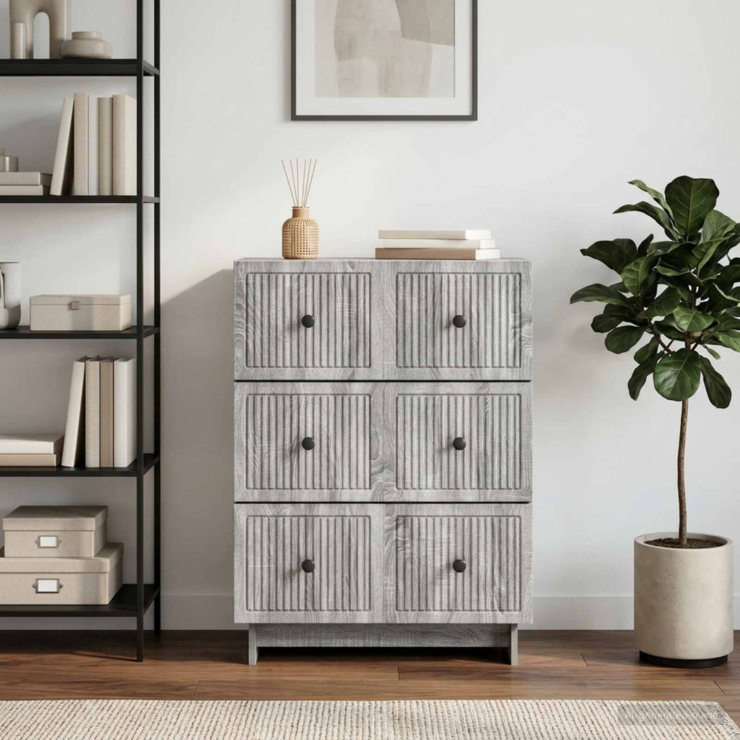 Skuffeskab 66 x 34,5 x 90 cm Konstrueret træ Grå sonoma-eg