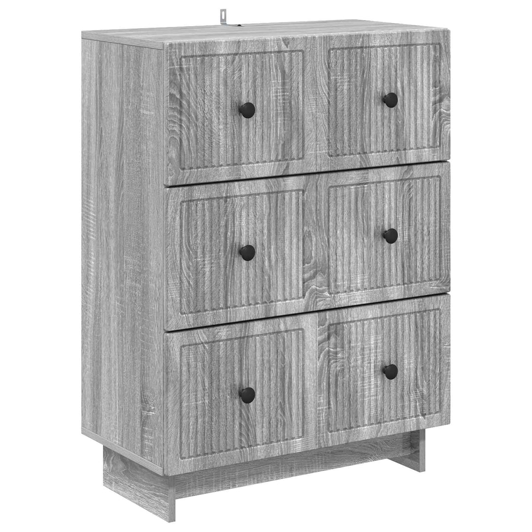Skuffeskab 66 x 34,5 x 90 cm Konstrueret træ Grå sonoma-eg