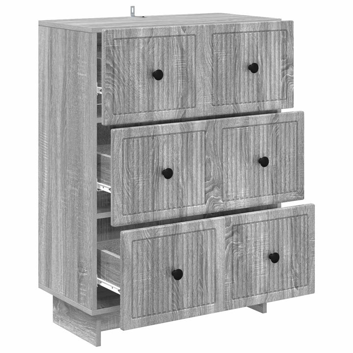 Skuffeskab 66 x 34,5 x 90 cm Konstrueret træ Grå sonoma-eg