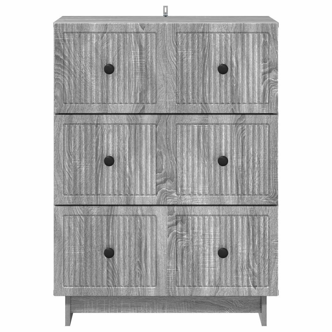 Skuffeskab 66 x 34,5 x 90 cm Konstrueret træ Grå sonoma-eg