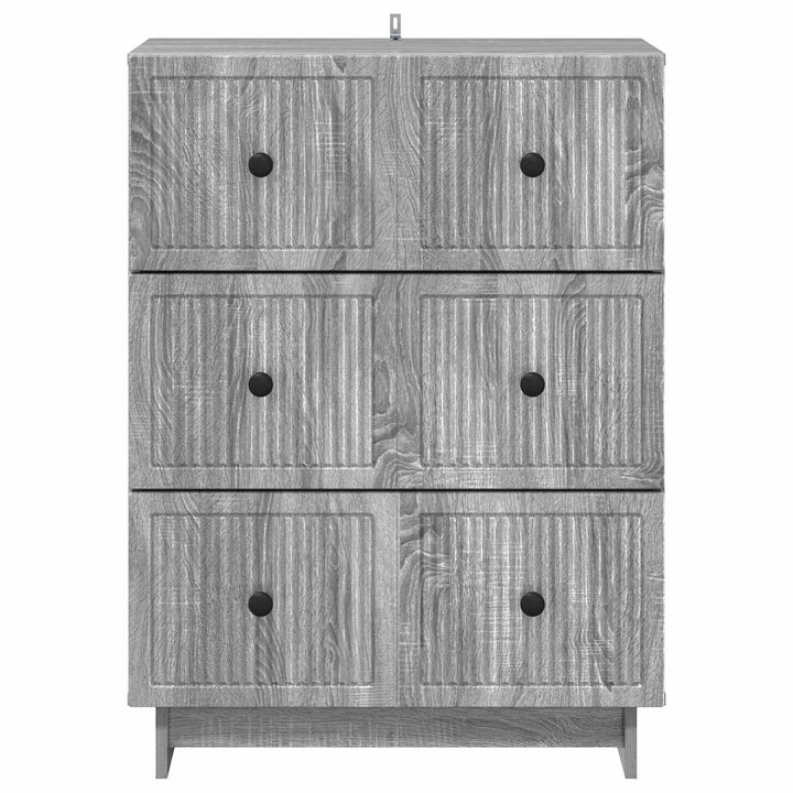 Skuffeskab 66 x 34,5 x 90 cm Konstrueret træ Grå sonoma-eg