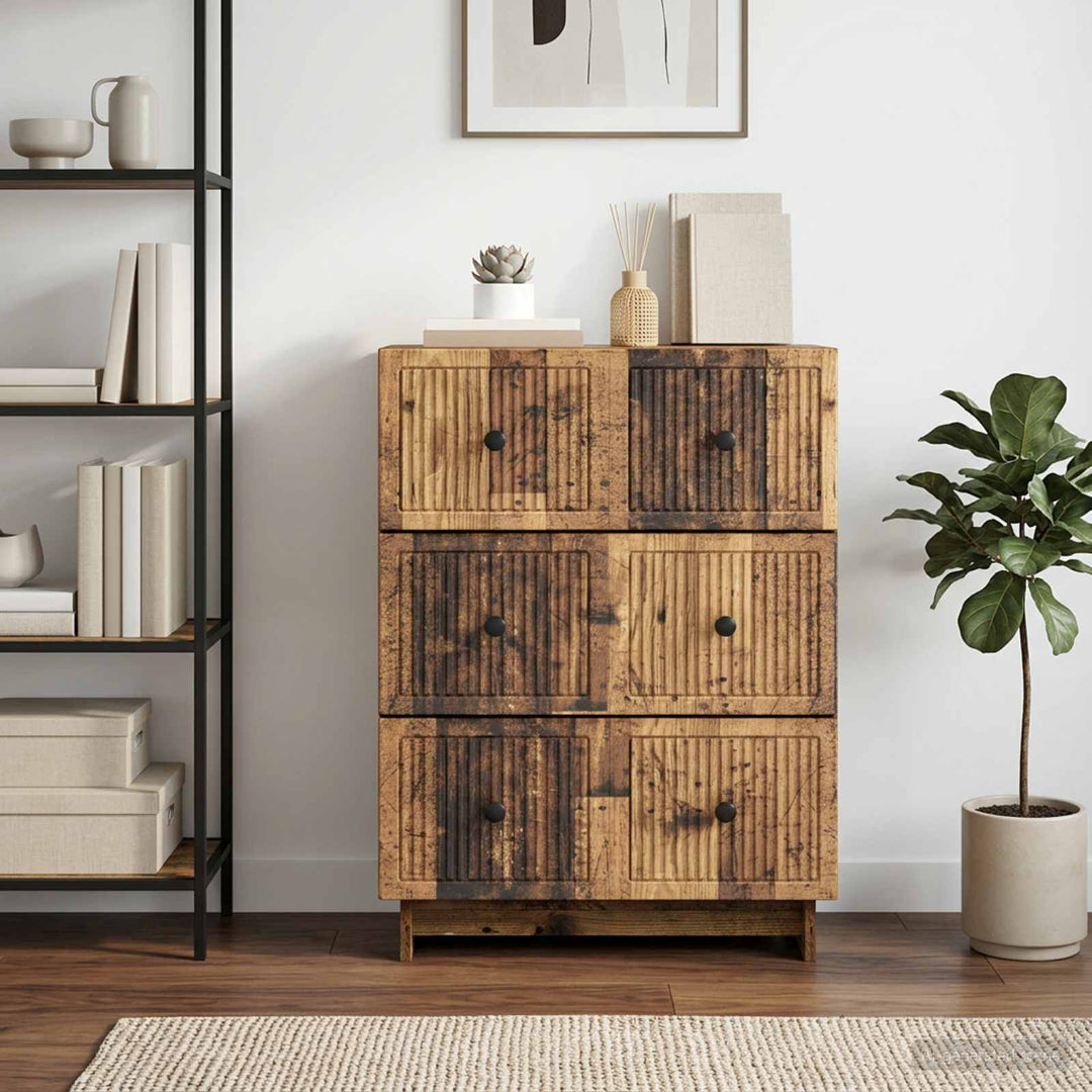 Skuffeskab Gammelt træ 66 x 34,5 x 90 cm Konstrueret træ