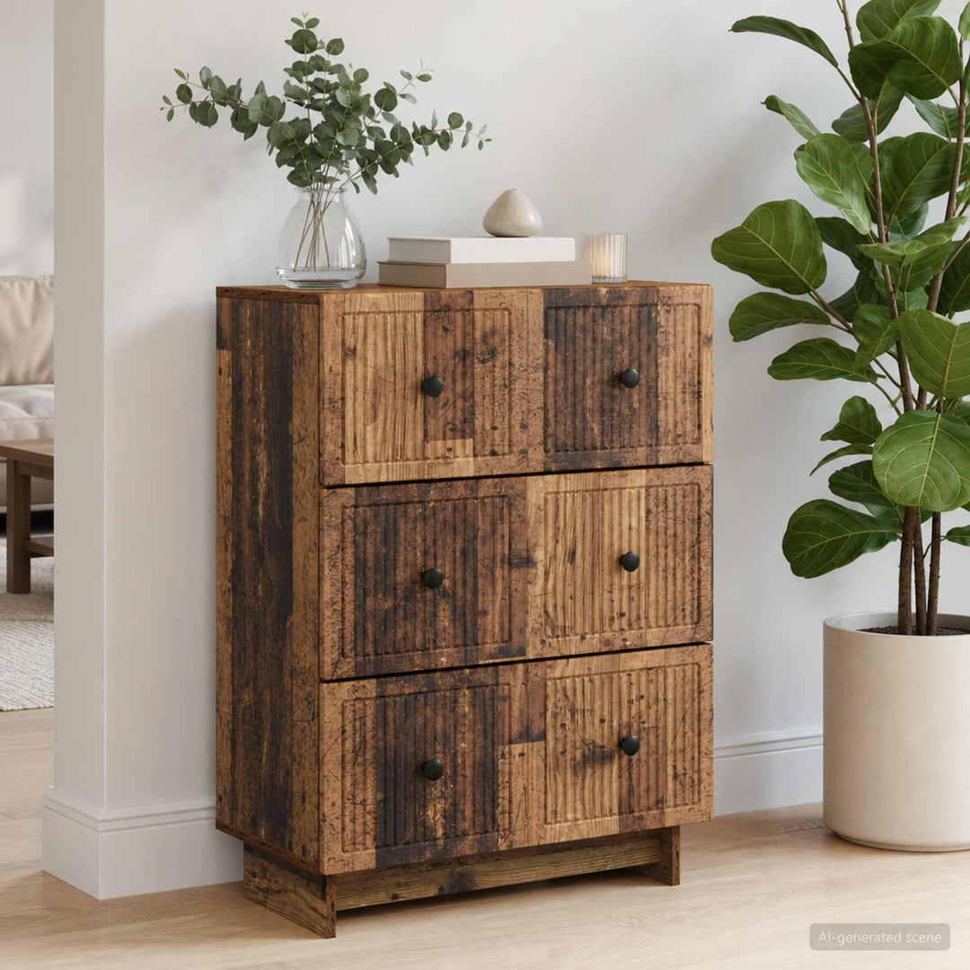 Skuffeskab Gammelt træ 66 x 34,5 x 90 cm Konstrueret træ