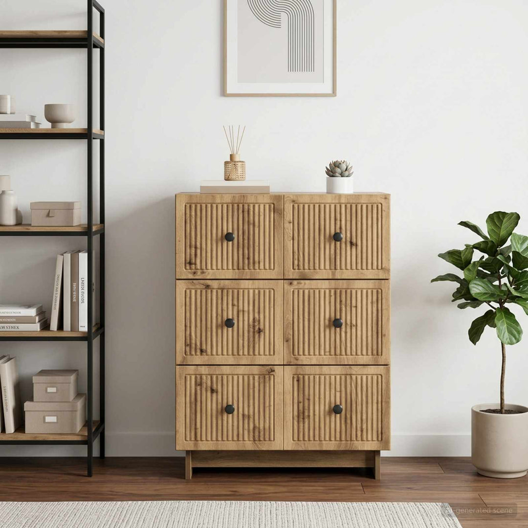 Skuffeskab 66 x 34,5 x 90 cm Konstrueret træ Artisan-eg