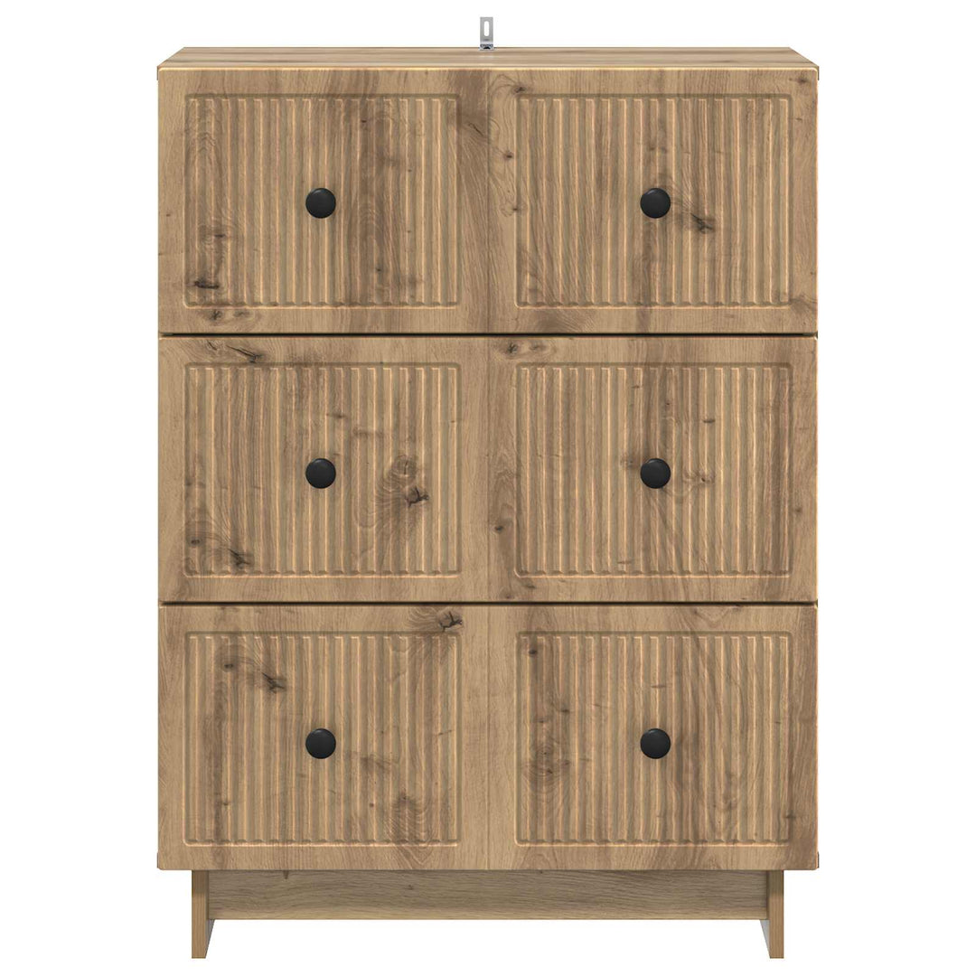 Skuffeskab 66 x 34,5 x 90 cm Konstrueret træ Artisan-eg