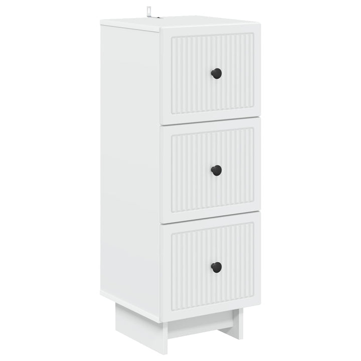 Skuffeskab Hvid 33 x 34,5 x 90 cm Konstrueret træ